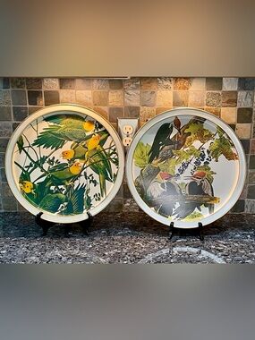 Sunshine Biscuits Audubon Birds of America Tin Trays Vintage 60s-70s
